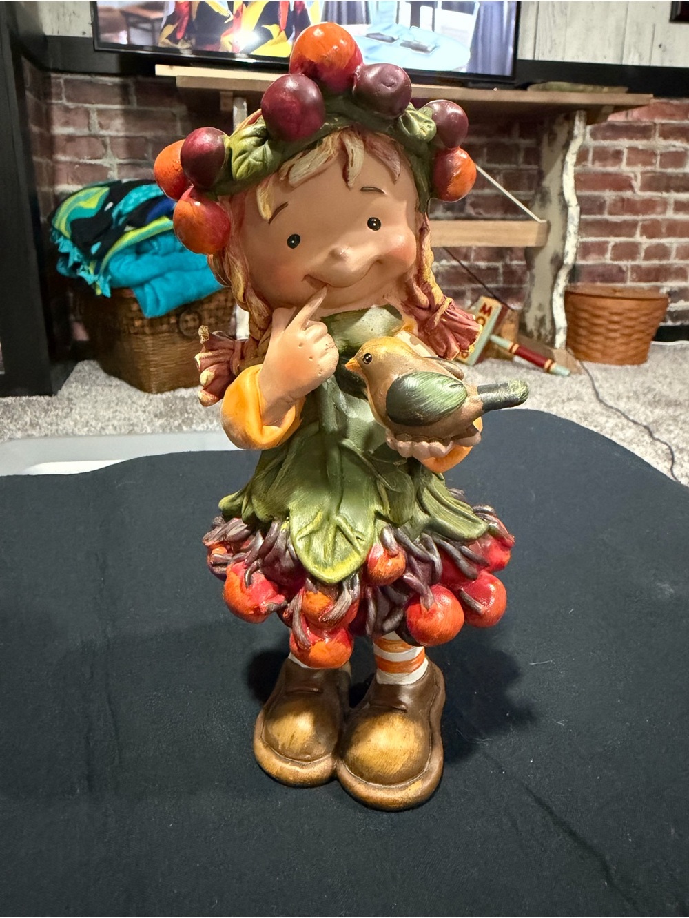 Autumn Harvest berry girl resin figurine